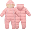 Baby Snowsuit Infant Winter Jumpsuit 0-24M Toddler Footed Jacket Unisex Warm Hooded Outfit Thick Fleece Coat
