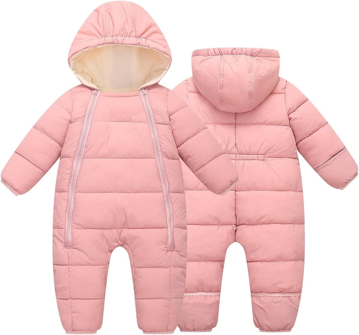 Baby Snowsuit Infant Winter Jumpsuit 0-24M Toddler Footed Jacket Unisex Warm Hooded Outfit Thick Fleece Coat