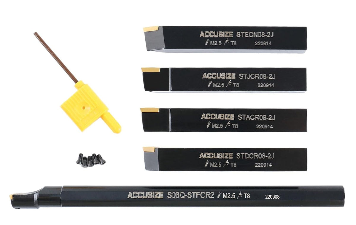 Accusize Industrial Tools Mini Indexable Turning Tool Boring, 1/2 in
