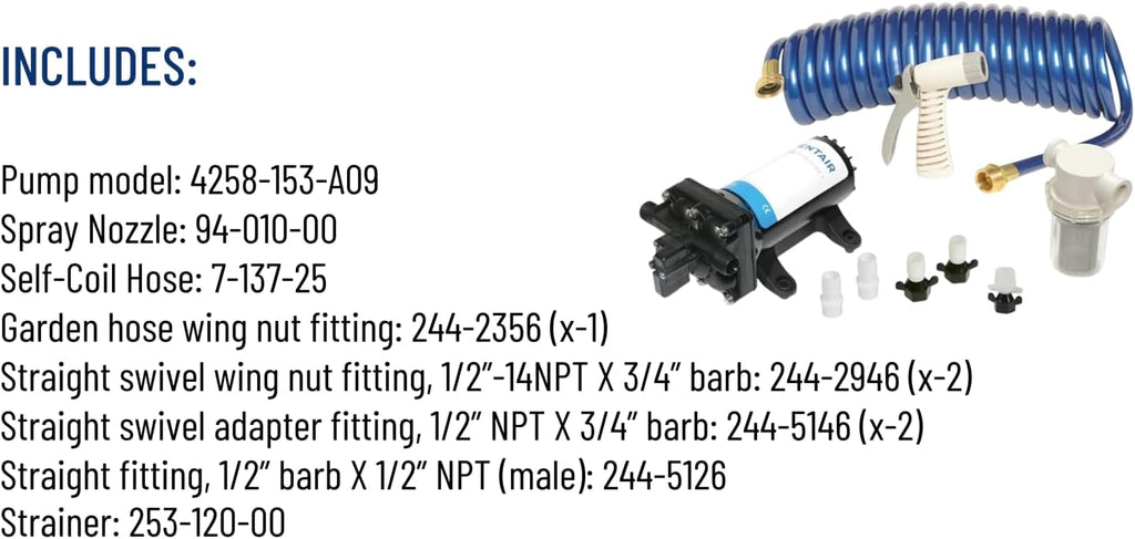 PENTAIR SHURFLO 4358-153-E09 Pro Washdown Kit II Ultimate 5.0, 5.0 GPM