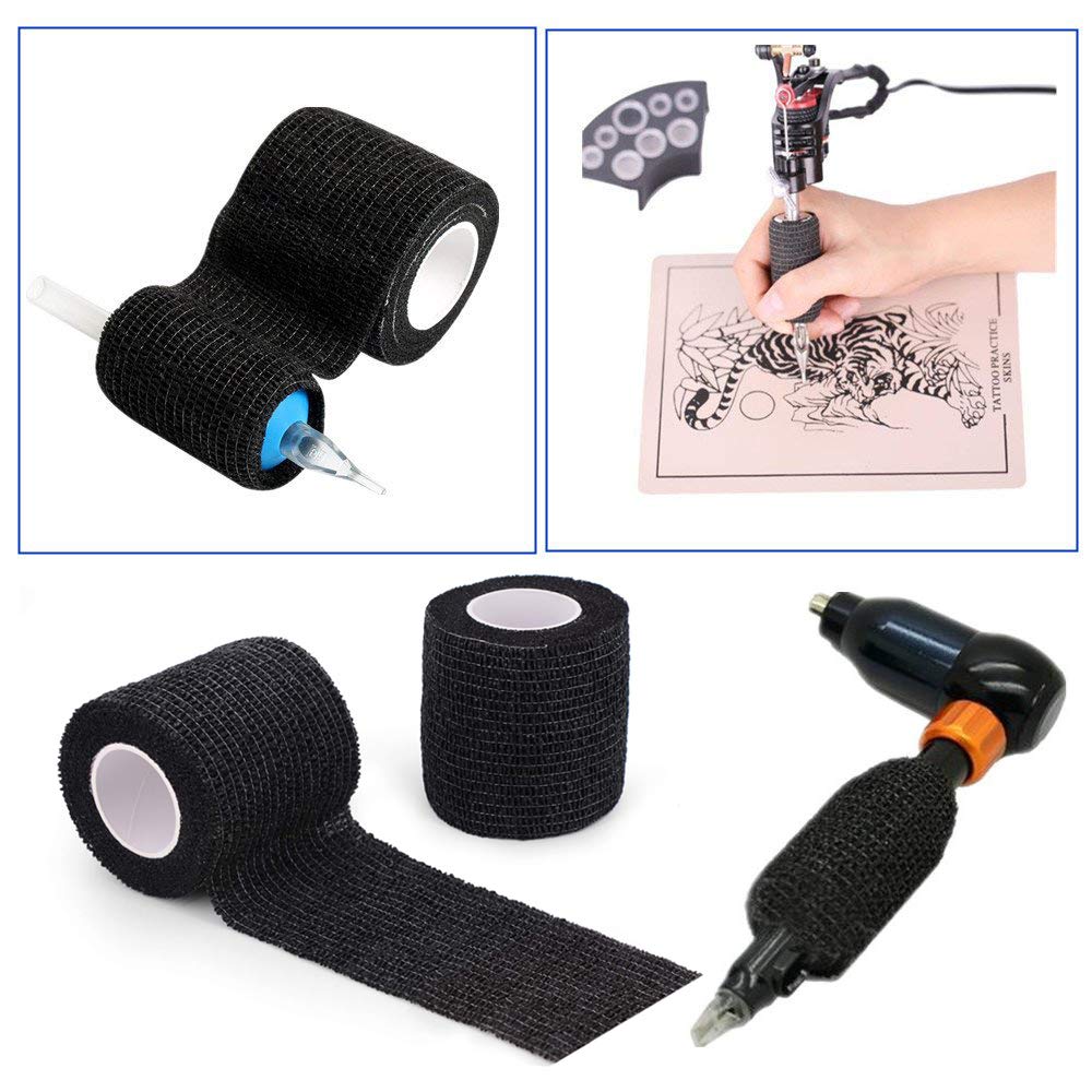 Tattoo Grip Tape Wrap Cover - Autdor 6Pcs 2" x 5 Yards Tattoo Machine Tape Cohesive Elastic Bandage Rolls