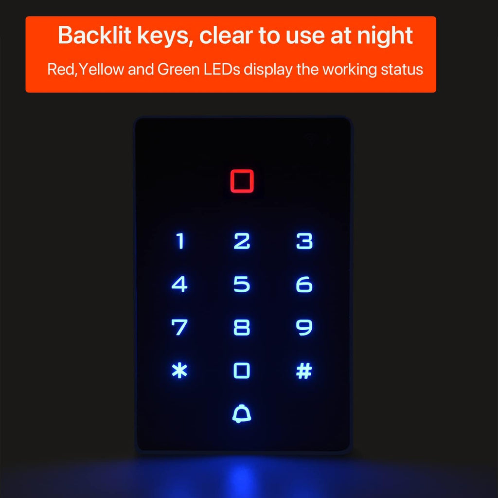Wireless WiFi Access Control Keypad, Tuya Door Access Control System | 2000 Users Password Code Keypad for Gate