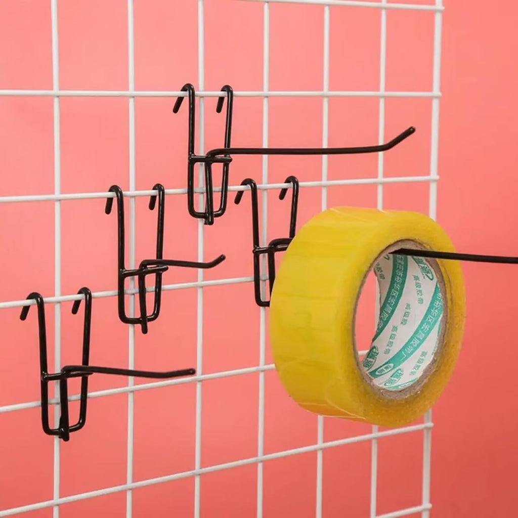 4 Inch Gridwall Hooks, 25 Pack Black Multifunctional Display Hangers, Wall Mount Storage Panel Hooks