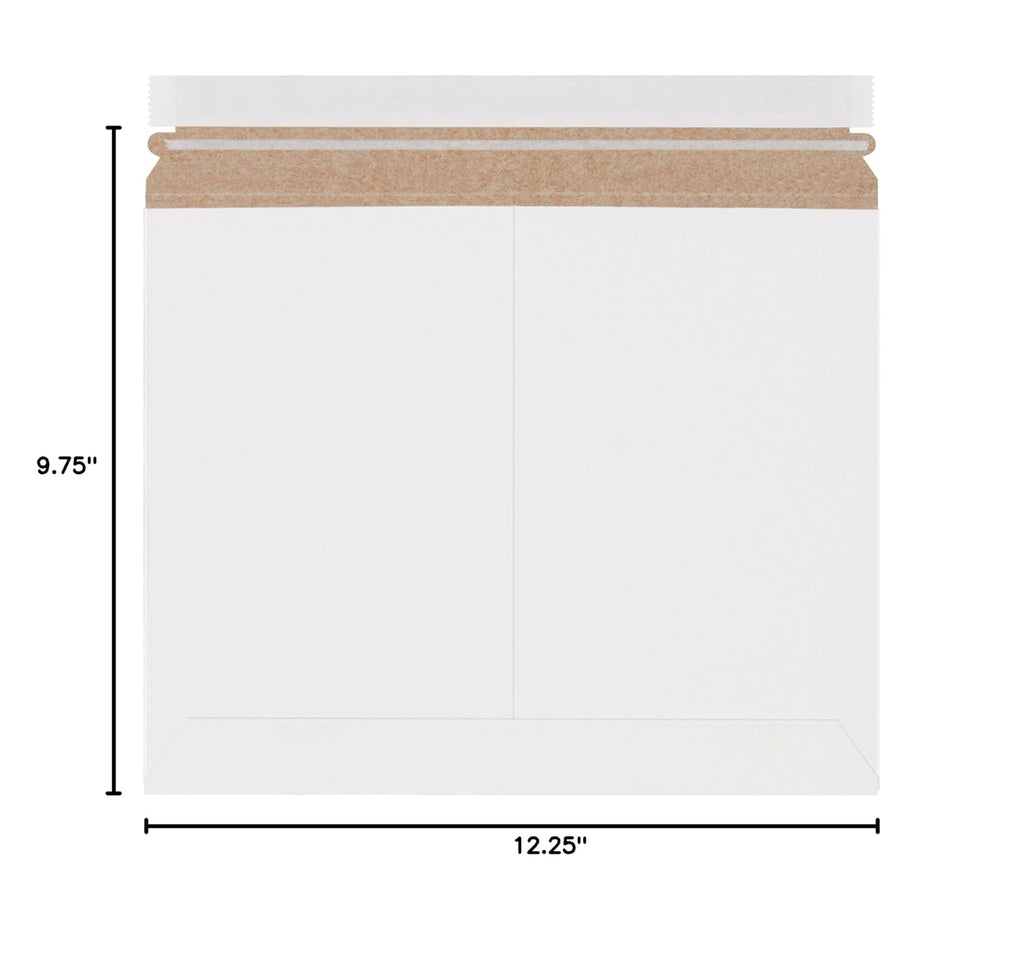 12 1/4 x 9 3/4" White Stayflats Lite Mailers