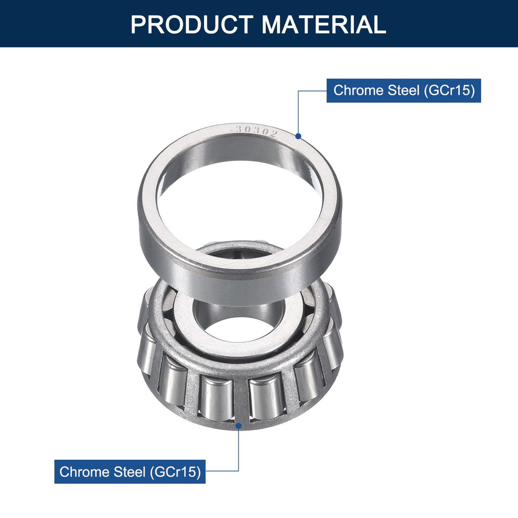 HIPicco 2 Pack 30306 Tapered Roller Bearing Cone and Cup Set