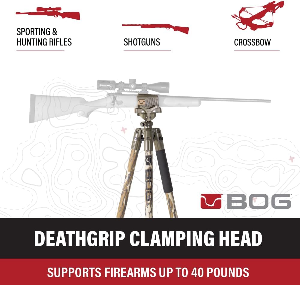 DeathGrip Hunting Tripod, 7"-59", Lightweight, Gun Clamp, Shooting Rest