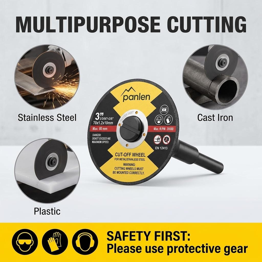 3 Inch 10 Pack Die Grinder Cutting Disc and Mounting Mandrel Kit