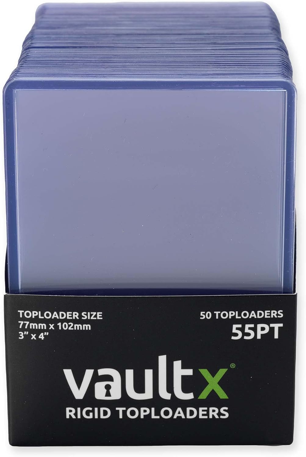 55pt Toploaders (50 Pack) 3" x 4" Rigid Card Holders for TCG | Protects & displays cards, 55pt rigid. Seamless