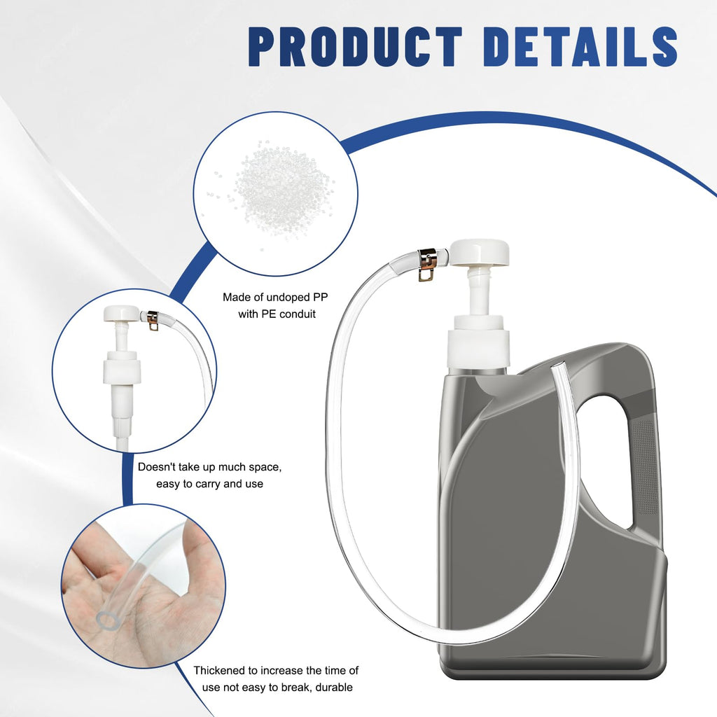 Rdxcv Fluid Pump for Quart Bottle, Fluid Hand Pump (Long Hose,1PCS)