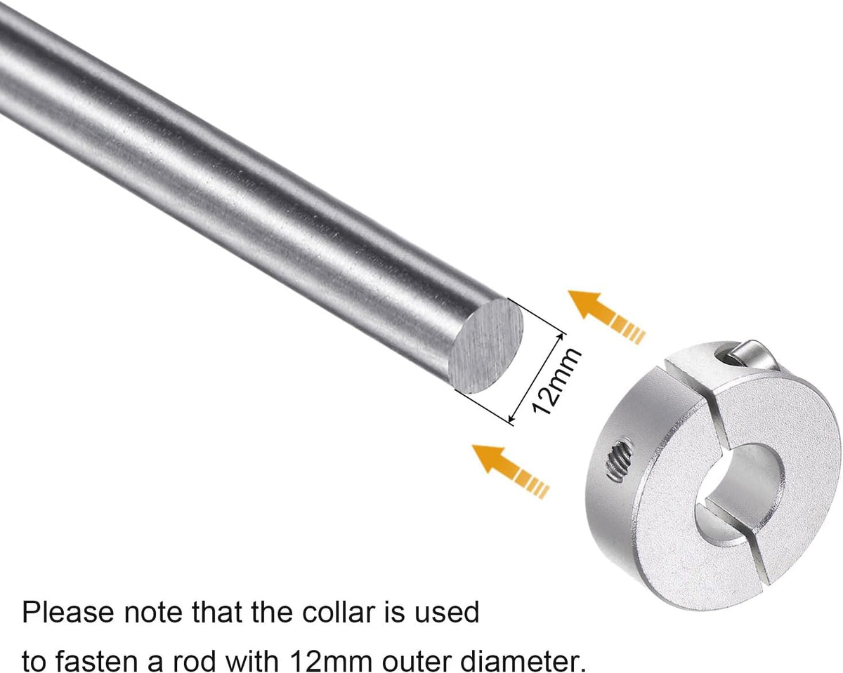 HARFINGTON 4pcs Double Split Shaft Collar for 12mm Shaft, 30mm OD, 10mm W