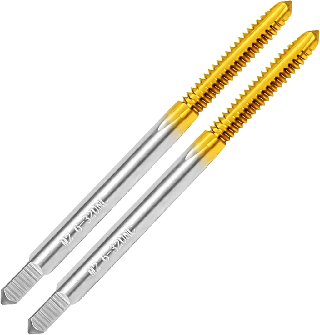 2Pcs 6-32 UNC Thread Tap for Metal,6-32 UNC M2 HSS Thread Milling Tap