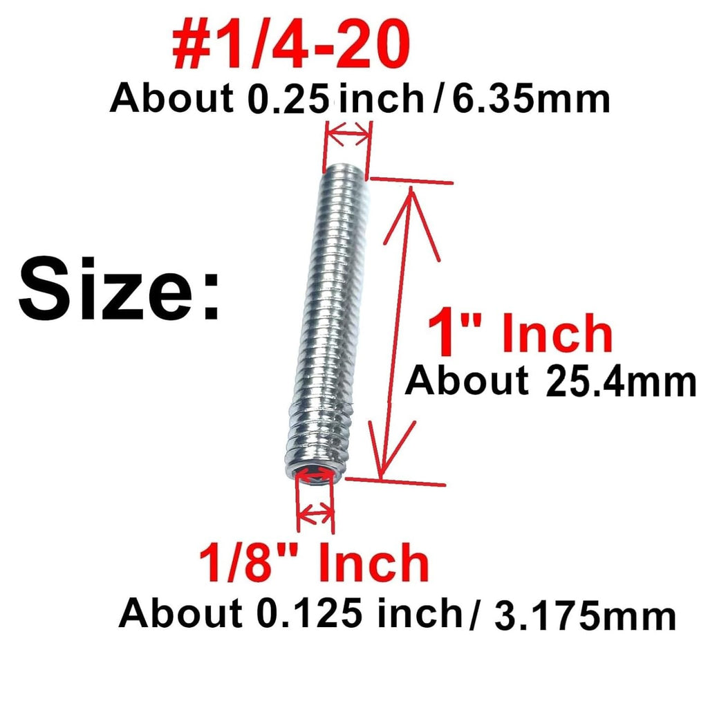 20pcs Set Screws 1/4-20 x 1 inch 304 Stainless Steel Allen Head Hex Socket Set Screws Grub Hex Head Sockets with 1/8 Allen Wrench.(1" Length)