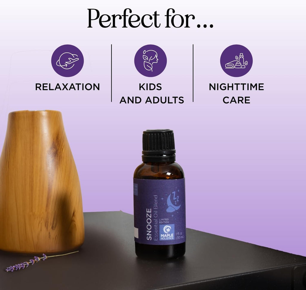 Sleep Essential Oil Blend for Diffuser - Snooze Blend Essential Oil for Sleep with Lavender Roman Chamomile Cedarwood