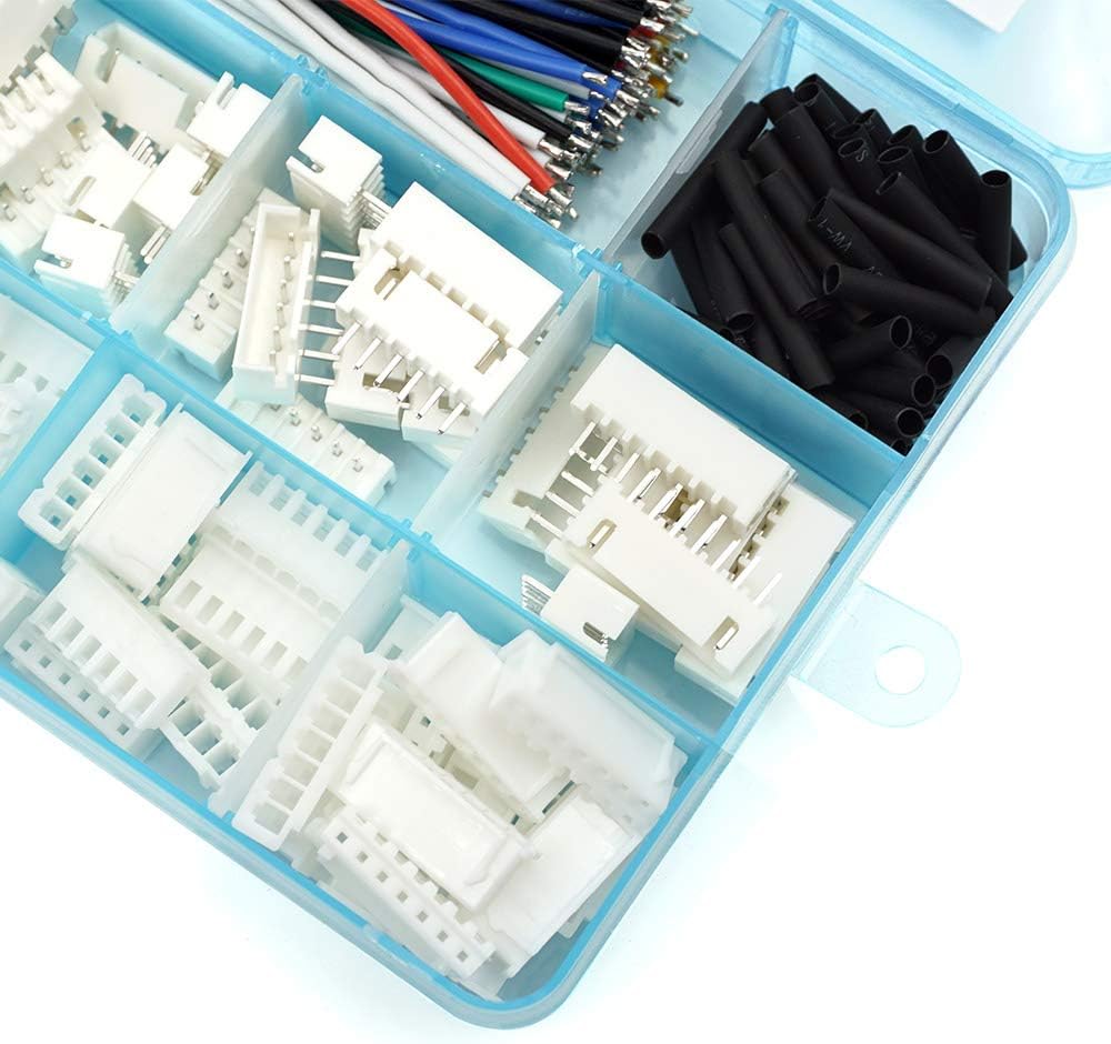2.54mm XH Connector Socket Kit with pre-Crimped Cable Wire 2/3/4/5/6/7 Pin Housing JST Adapter Cable Male and Female Compatible with JST-XH Connector (Connector&Socket)