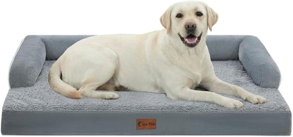Orthopedic Dog Beds for Extra Large Dogs, Waterproof Egg Crate Foam XL Dog Bed with Sides 45x35Inch, Big Dogs Couch
