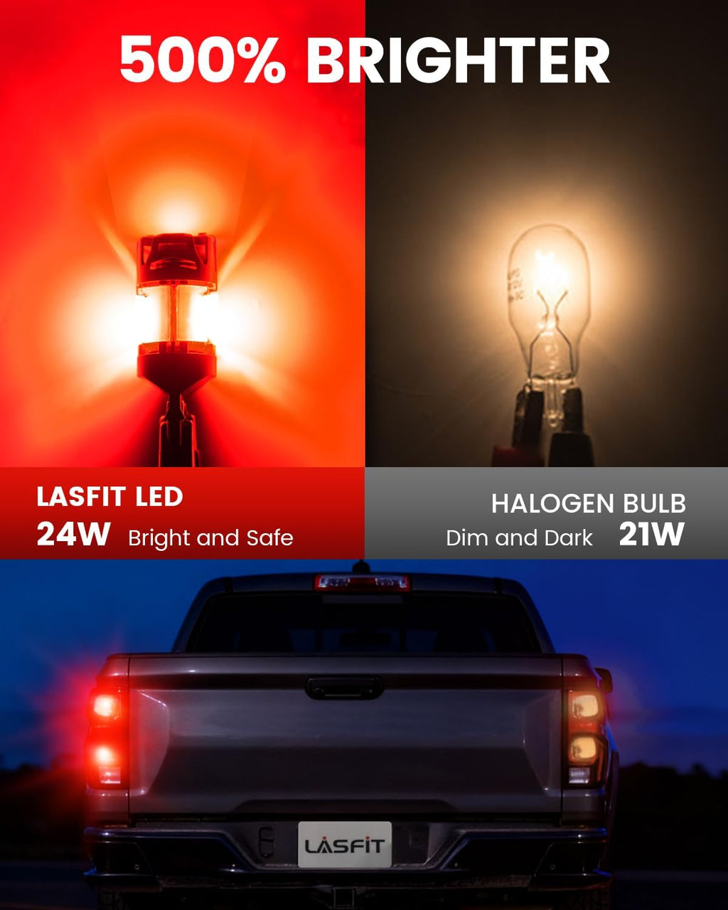 7440 7443 Brake Light LED bulb Built in Resistor for Red Tail Light Upgraded Bright 7444na 7441 7444 7440NA W21W