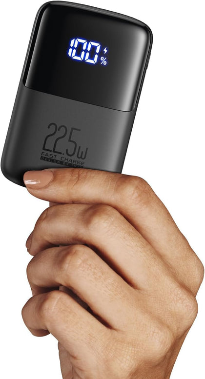 Portable Charger, Smallest 22.5W 10000mAh Power Bank, USB C in/Output Fast Charging 3-Output Mini Battery Pack