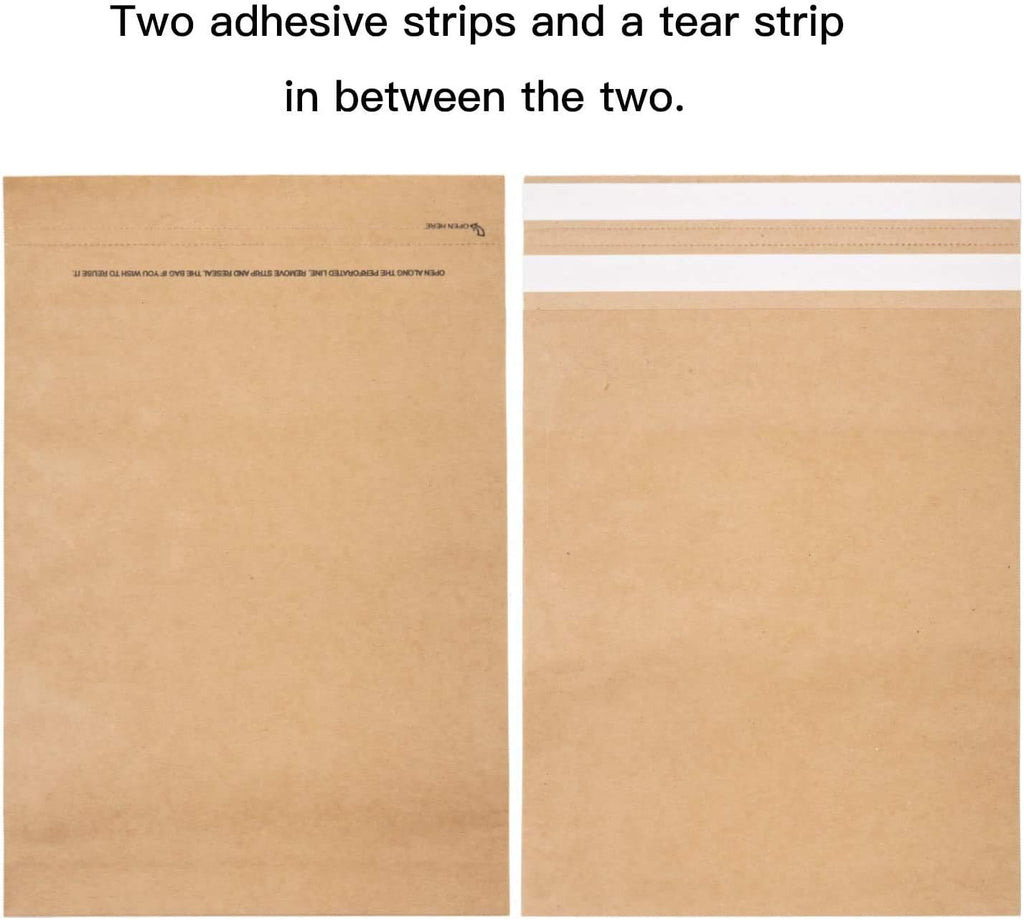 Kraft Paper Poly Envelopes Mailer, Self Seal Shipping Bags, 100% Recyclable, Reusable Packaging Great Idea for