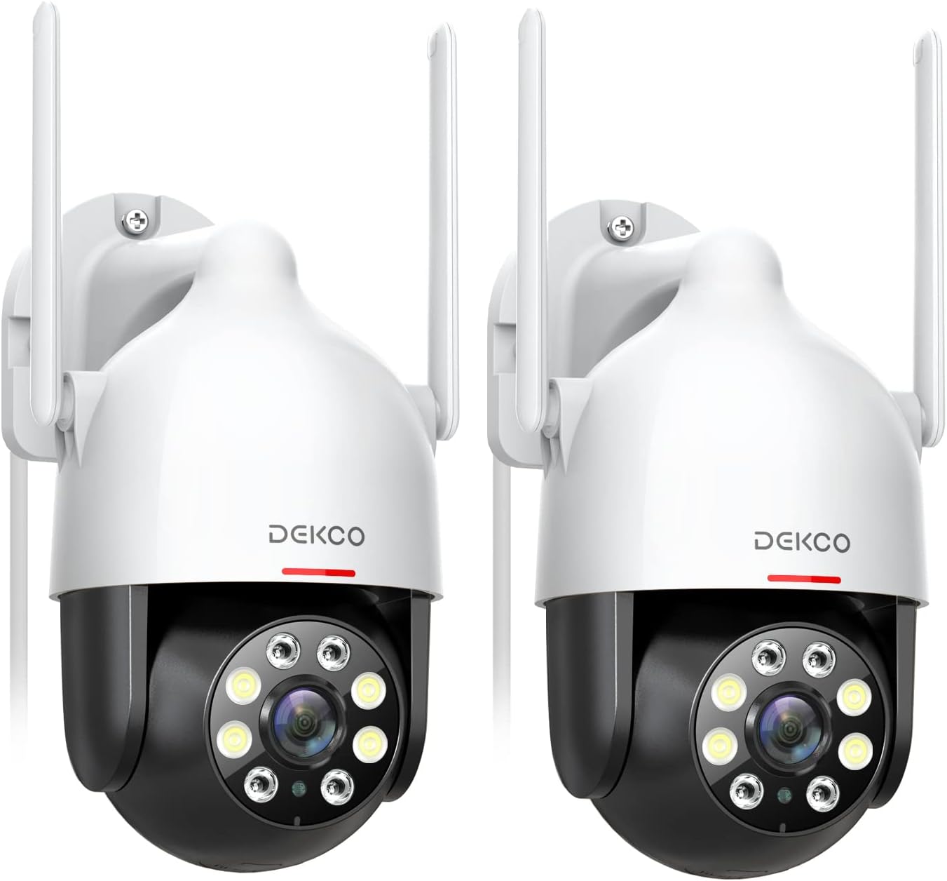 2K Security Camera Outdoor 2Packs, WiFi Outdoor Security Cameras Pan-Tilt 360° View, 3MP Surveillance Cameras with