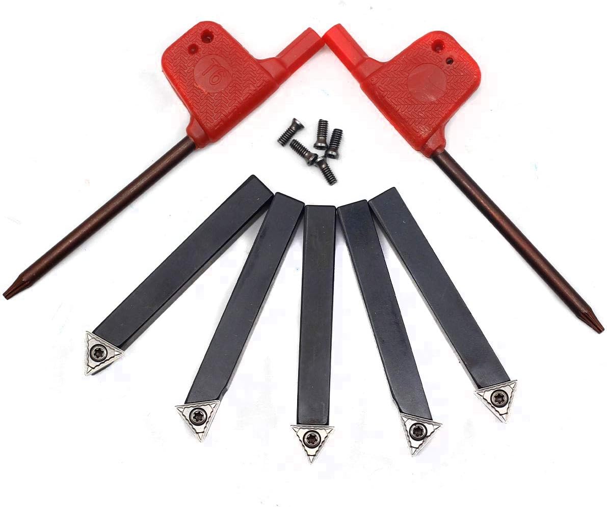 OSCARBIDE 1/4" Mini Indexable Lathe Turning Tool Holder Set 5pc