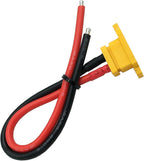 2pcs XT60E-F Female Plug XT60 Panel Mount Female Connector with 20CM 12AWG Cable for RC Lipo Battery FPV Racing Quadcopter Drone (XT60E-F Cable)