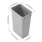 Dowell 50Qt Waste Trash Container, 13Gal, Plastic, Stackable, for Kitchen/Bathroom/Office, Tall Trash Can 22-3/8"H