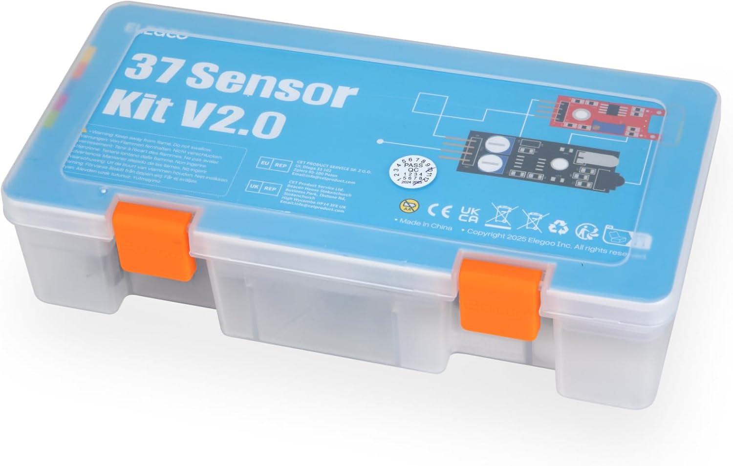 ELEGOO 37 in 1 Sensor Modules Kit with Tutorial Compatible with Arduino | Upgraded Parts, Suitable for UNO R3 MEGA