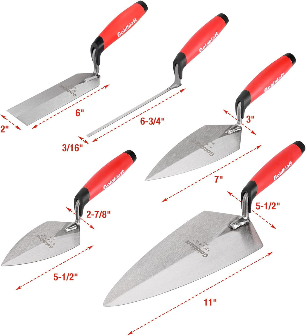12PCS Masonry Tool Set, Brick Laying Tools with Pointing Trowel | Hardened Steel & CRV Blades, Brick Pointing Tool