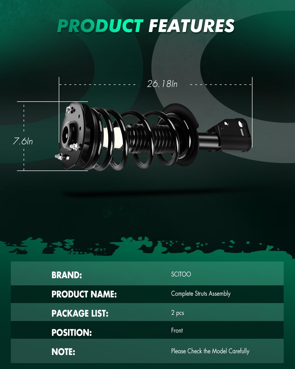 SCITOO Front Strut Assembly 2PCS for Cavalier,for Sunfire