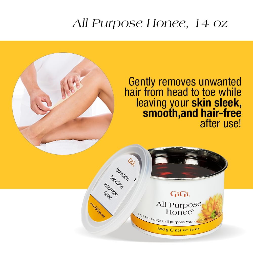 Student Starter Waxing Kit - All-Purpose Honee Hair Removal Wax Kit with Wax Warmer, Pre & Post Care, Muslin Strips