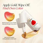 Gold Wipe-off 24H Lip Stain, Korean Buildable Lip Tint (Veil Pink)