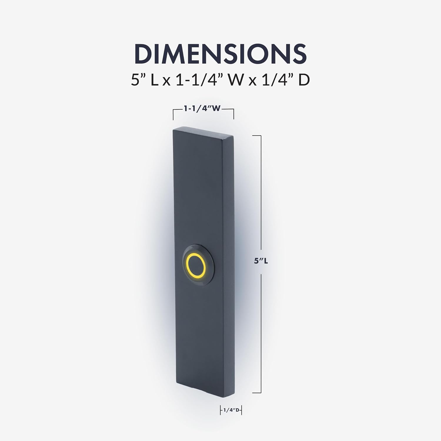 Rectangular Lighted Wired Metal Doorbell Button in Black BT6RL