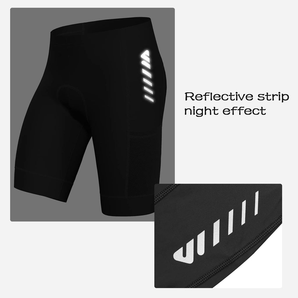 Cycling Bib Shorts Men 4D Padded with Anti-Slip Leg Grips High Elasticity Quick-Dry Road Bike Bibs Shorts 3 Pockets