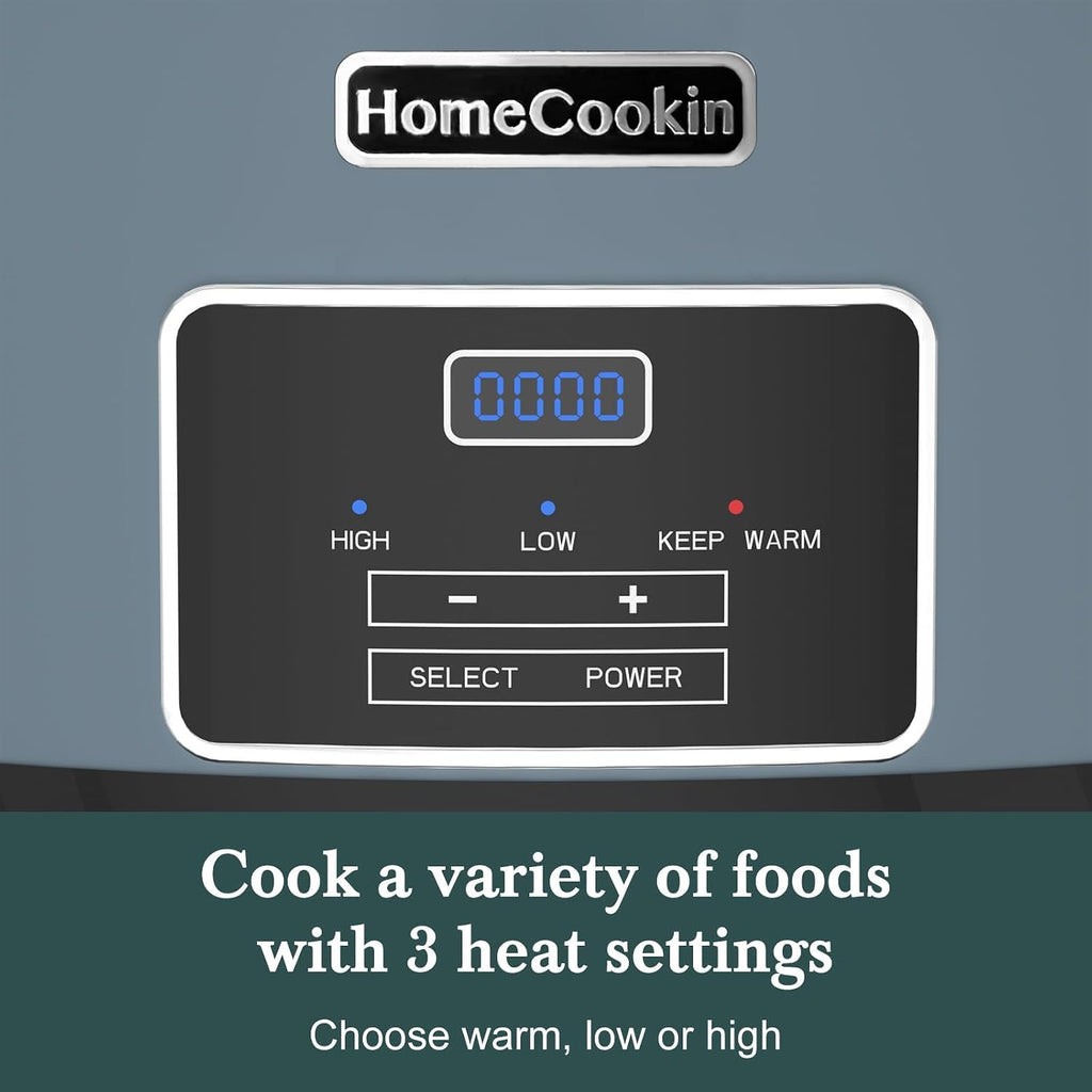 8-Quart Programmable Slow Cooker with Timer Keep Warm - Small Kitchen Appliance for Family Dinners - Serves 6+ People