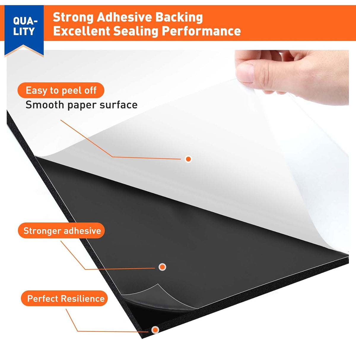 20Pcs Adhesive Foam Padding 1/16 in Thick X 6 in X 6 in