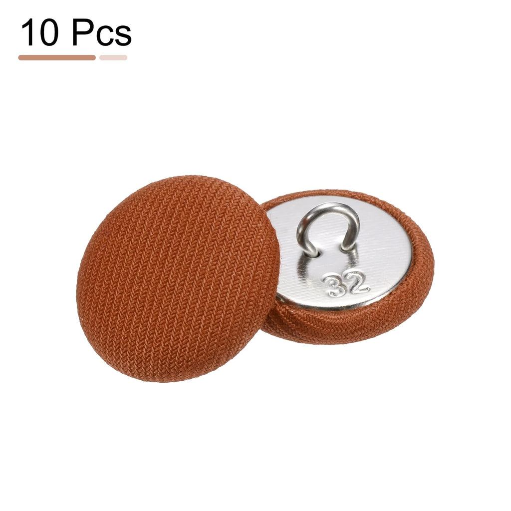 10pcs 32L 20mm 4/5" Fabric Cloth Covered Button,Orange