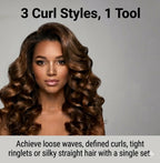 Ceramic Flat Iron & Curling Wand Set - 3 Interchangeable Barrels