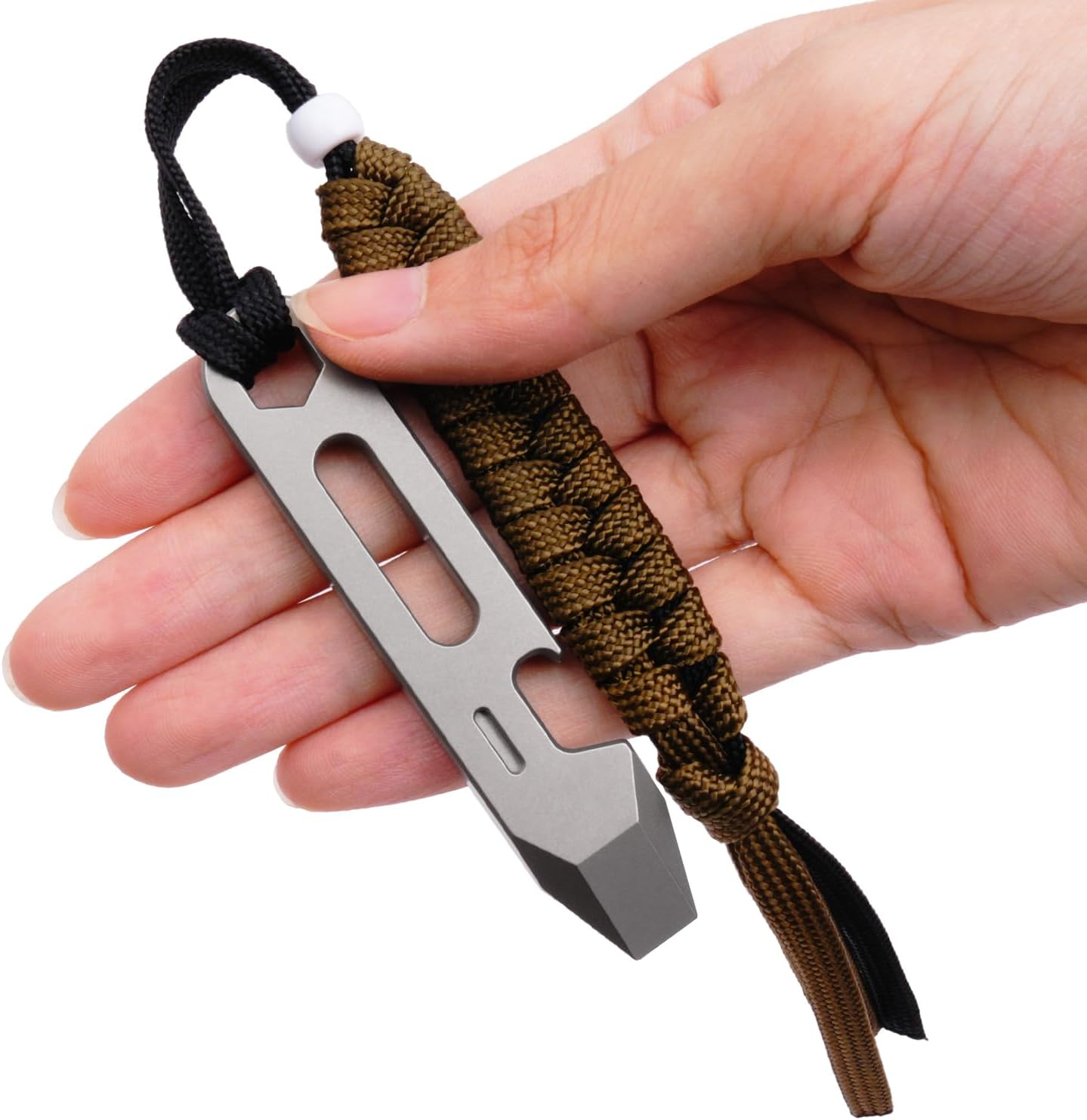 4-in-1 Titanium EDC Pry Bar Multitool with Bottle Opener, Hex Wrench & Ruler, Keychain Pocket Pry Tool for Everyday