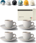 Espresso Cups Set 4x 3oz - Thick Walled Stoneware - Dishwasher Safe