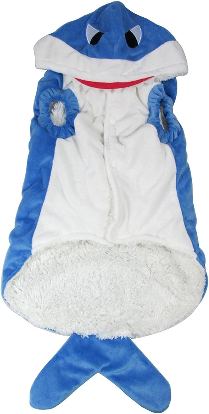 Funny Dog Cat Shark Costumes,Adorable Pet Halloween Christmas Cosplay Dress | Blue Shark Pet Costume,Animal Fleece
