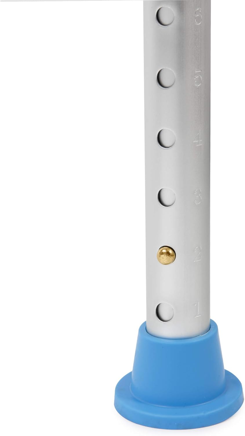 Medical Tool-Free Assembly Adjustable Swivel Shower Stool Seat Bench with Anti-Slip Rubber Tips for Safety and Stability