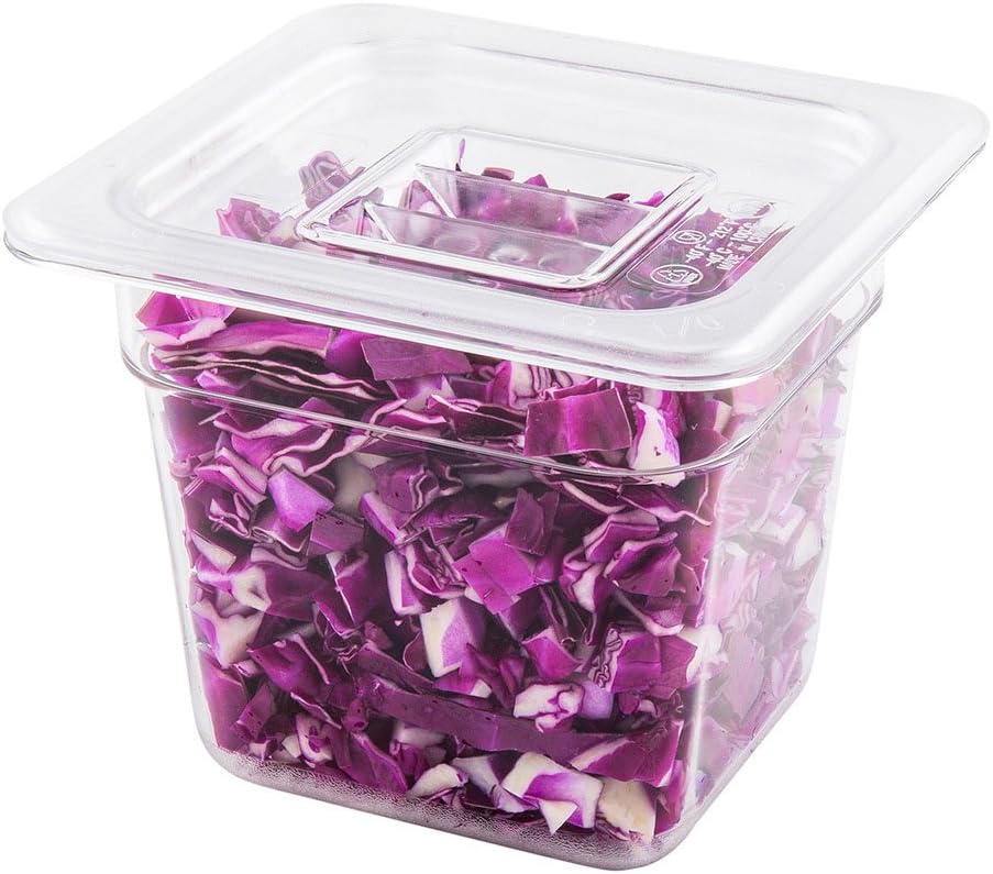 Clear Plastic Lids, Fits 1/6 Size Food Pan, Freezable, 10 Ct