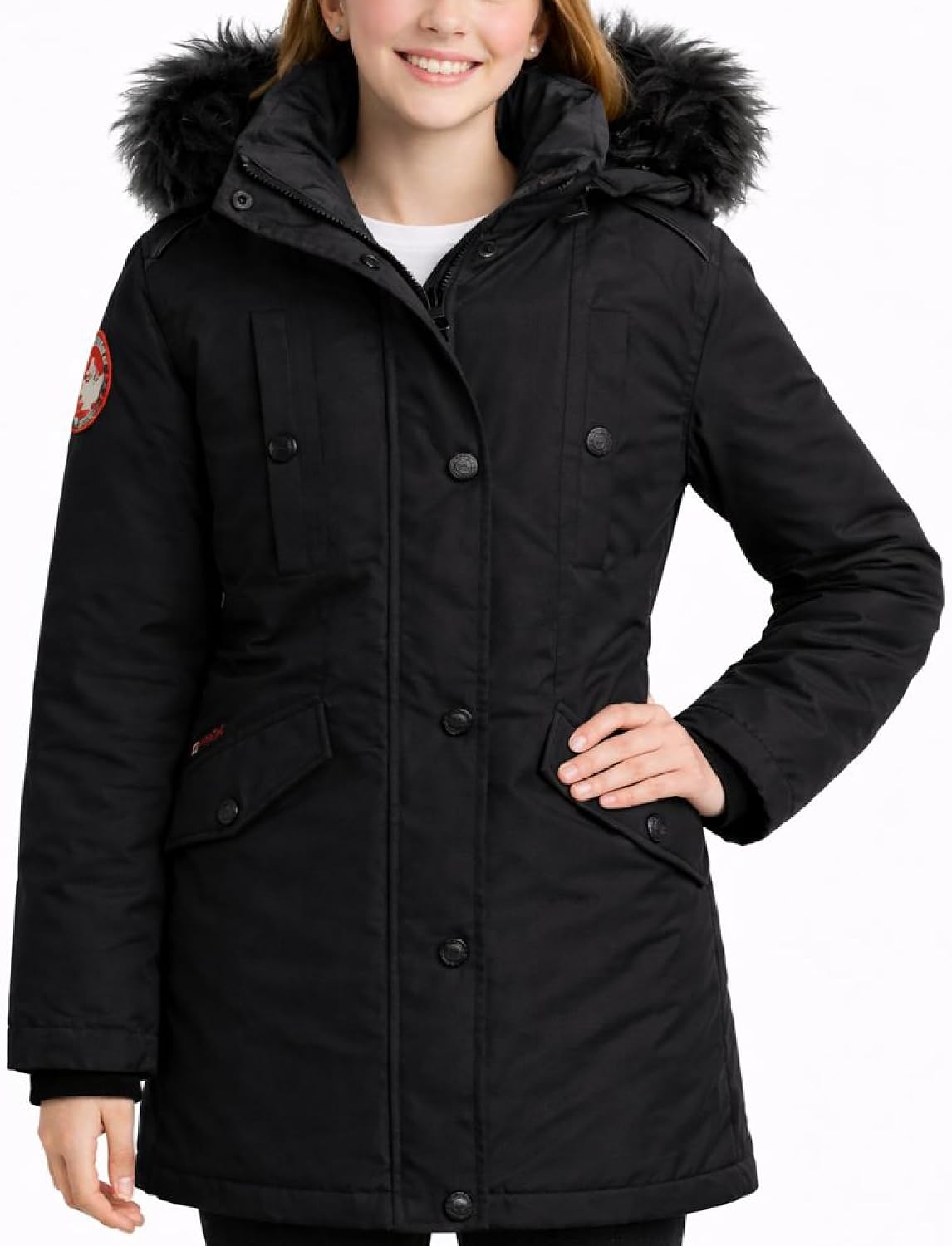 Girls Winter Coat - Long Length Faux Fur Puffer Ski Jacket Water & Wind Resistant Insulated Fleece Parka