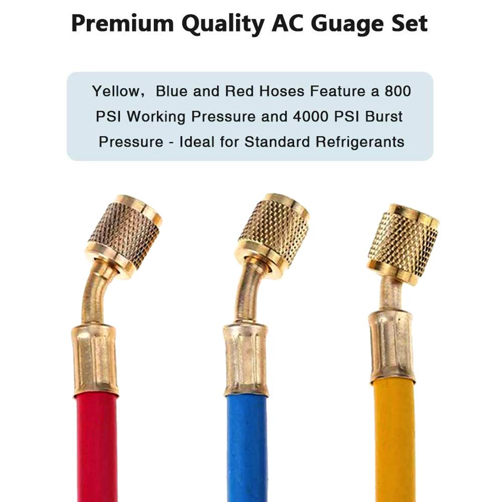 5FT AC Diagnostic Manifold Freon Gauge Set