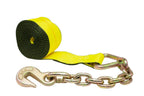 4 Pack 4" x 30' Winch Straps w/Chain, WLL 5400 Flatbed Tie Down Strap
