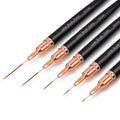 Metallic Nail Art Brushes, 5Pcs Liner Brushes for Nails, Black