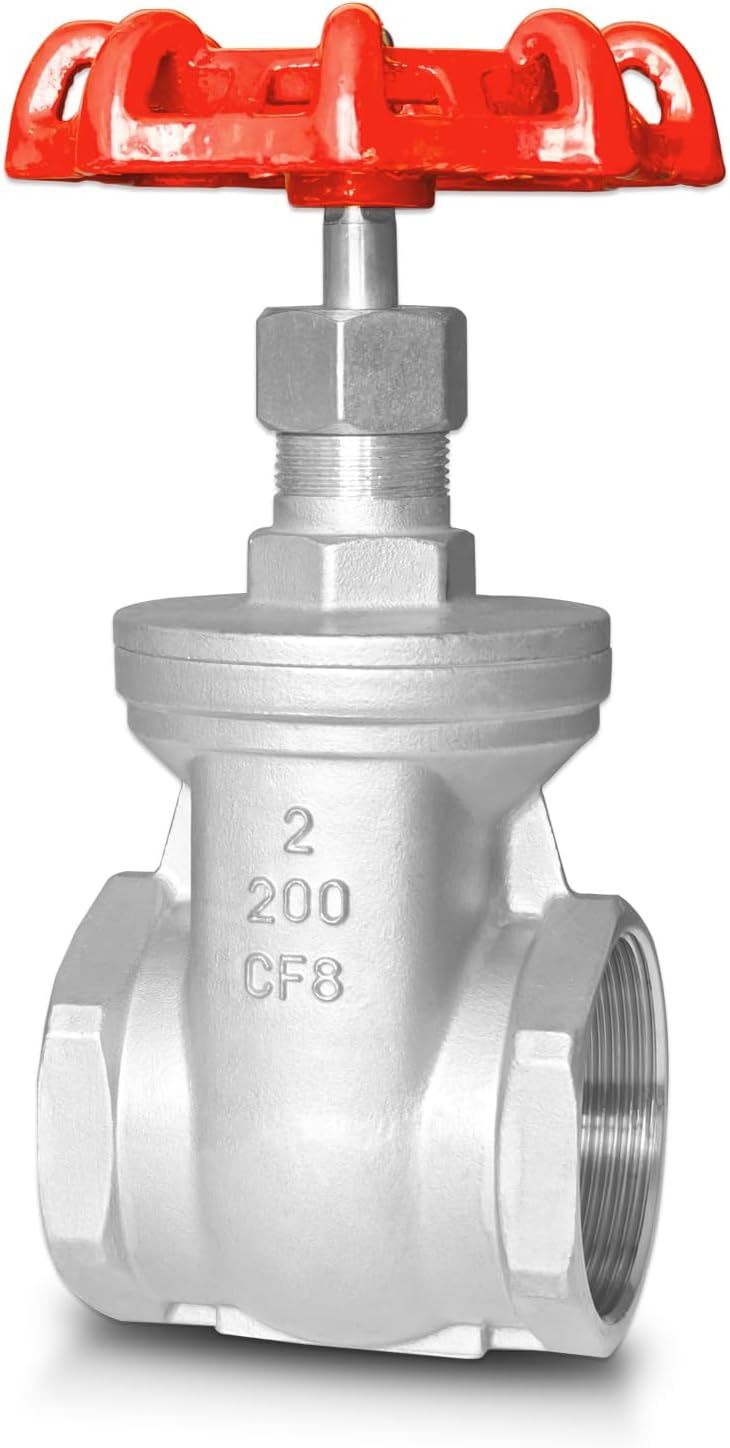2" NPT Gate Valve, Heavy Duty, Stainless Steel, Female Thread, DN50