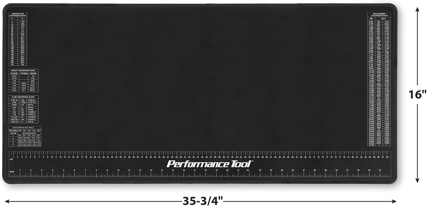 W88977 16 x 35.75 in. Neoprene Workbench Mat | Protective work surface mat. Chemical resistant to oils and solvents.