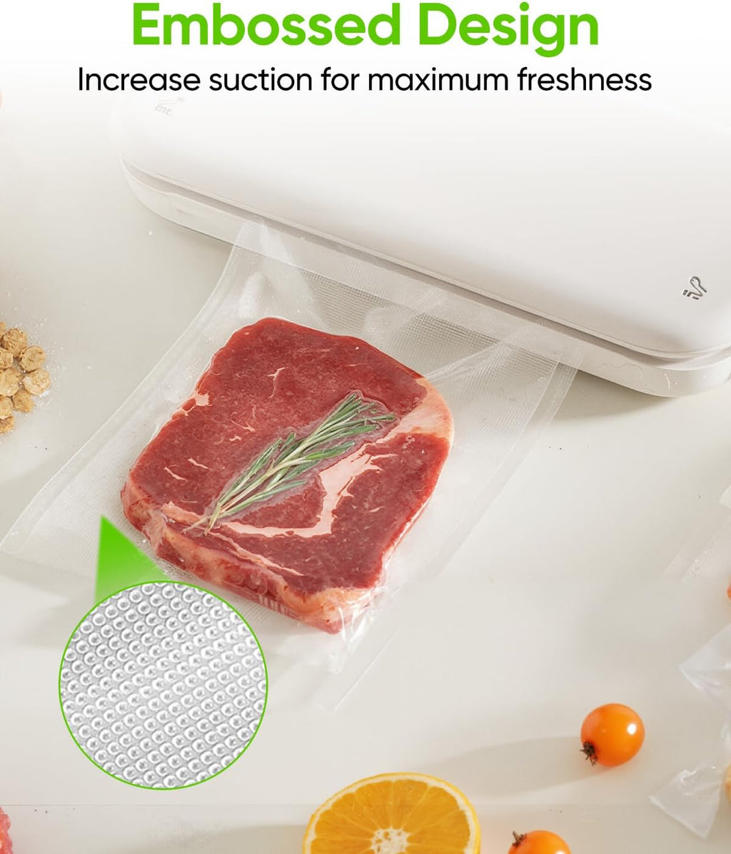 Vacuum Sealer Bags for Food, Food Saver Space Saver Vacuum Storage Bags, 3 Rolls 11” x 10', BPA Free, Heavy-Duty