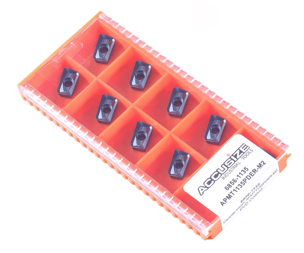 Accusize APMT1135PDER-M2 PVD-Coated Inserts, Stainless Steel, 10Pc